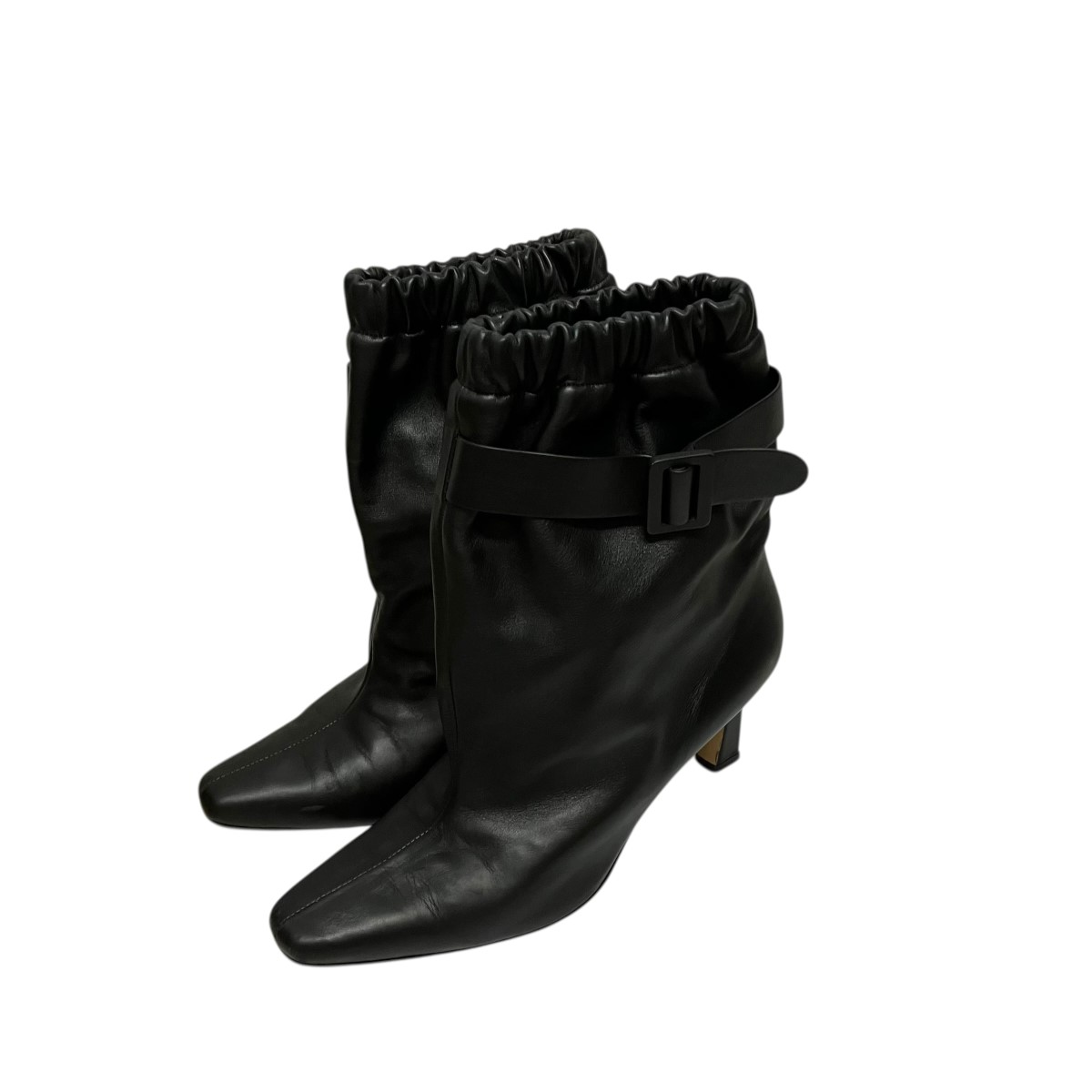 【中古】BOYY Slouchy Buckle Boot バックルヒールショートブーツ 黒いこと 大きさ：38 【220426】（男の子）