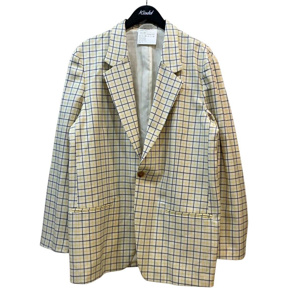 【中古】DIGAWEL チェックジャケット ベージュ×イエロー サイズ:2 【230426】(ディガウェル)|ブランド古着のカインドオル