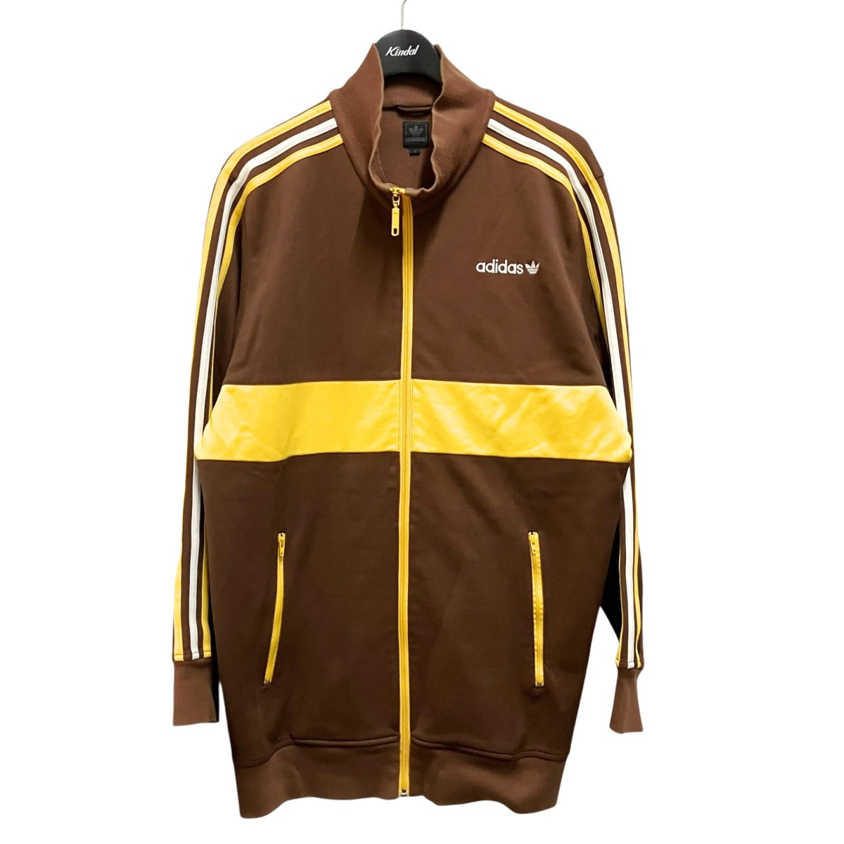 【中古】adidas 90S トラックジャケット 983671 ブラウン×イエロー サイズ:0 【230426】(アディダス)|ブランド古着のカインドオル