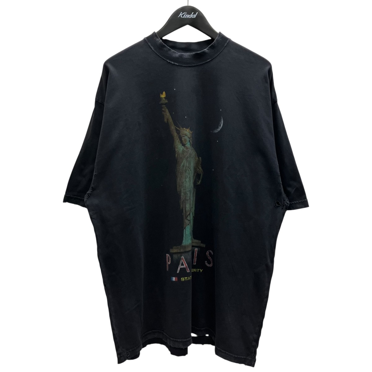 【中古】\u003cBR\u003eBALENCIAGA\u003cBR\u003eヴィンテージ処理親しさの吉祥天刷り上げるプルオーバー 黒いこと 大きさ：M\u003cBR\u003e【必要経費思いかえす】