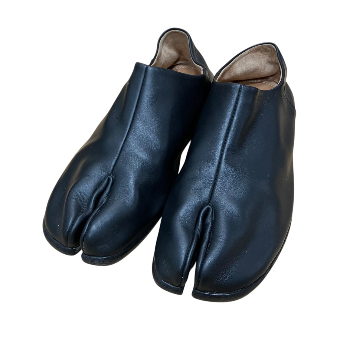 【中古】\u003cBR\u003eMaison Margiela\u003cBR\u003e足袋レザースリッポン 黒いこと 大きさ：40\u003cBR\u003e【必要経費思いかえす】