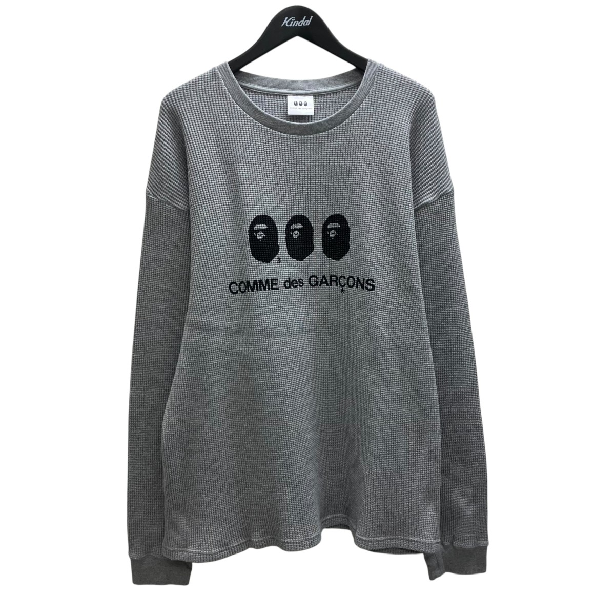 【中古】\u003cBR\u003eCOMME des GARCONS×A BATHING APE\u003cBR\u003e長袖編み物 薄墨色×黒いこと 大きさ：XL\u003cBR\u003e【必要経費思いなおす】