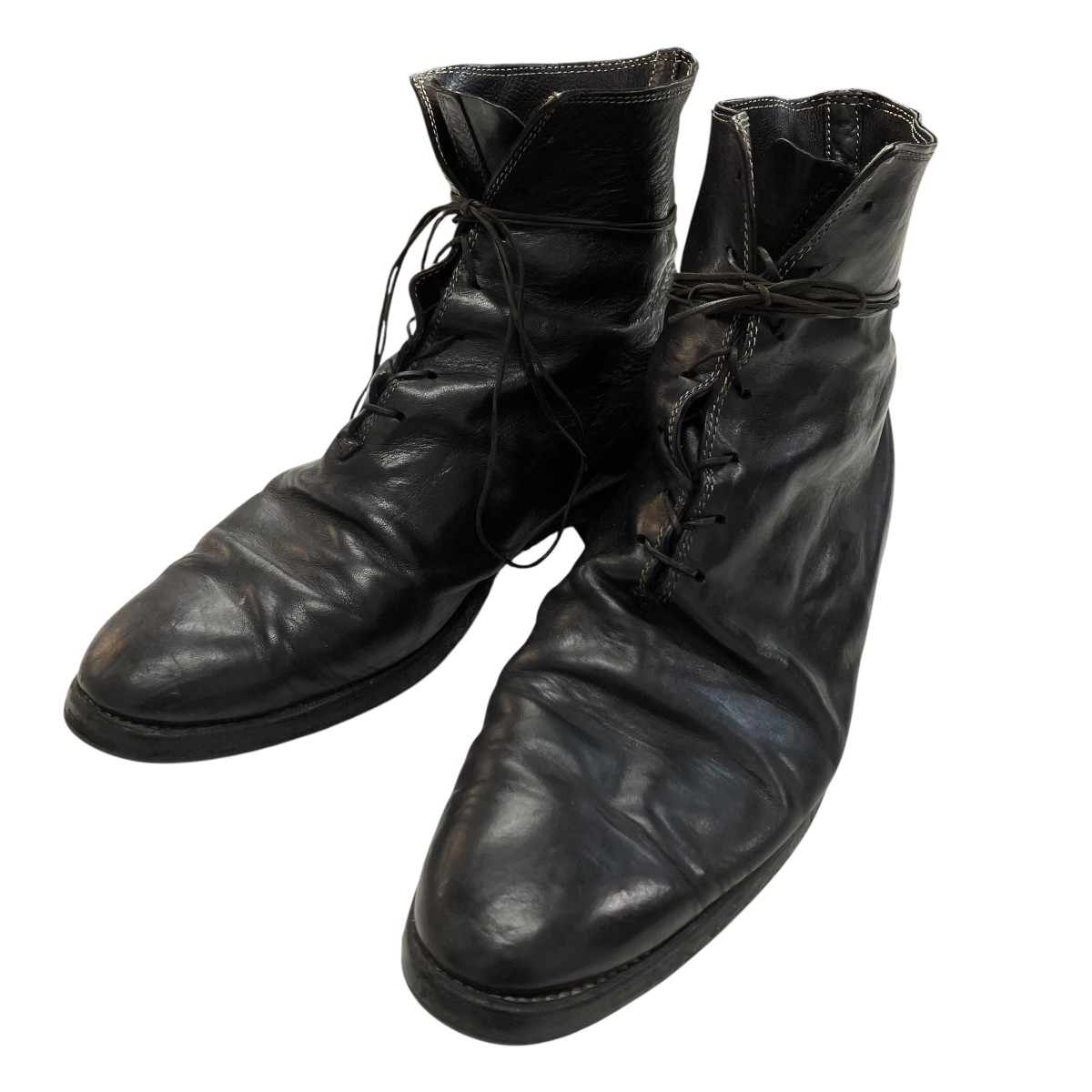 【中古】GUIDI レースアップブーツ 黒いこと 大いさ：42(27.5糎) 【240426】（グイディ）