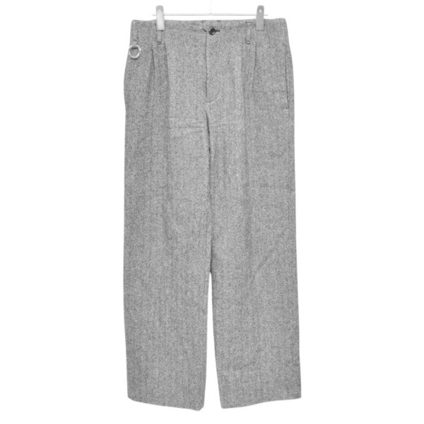 【中古】th products 2023AW QUINN Wide Tailored Pants クイーンワイドテーラードスラックスパンツ 2302-P01-M201 薄墨色 大いさ：M 【240426】（ティーエイチプロダクツ）