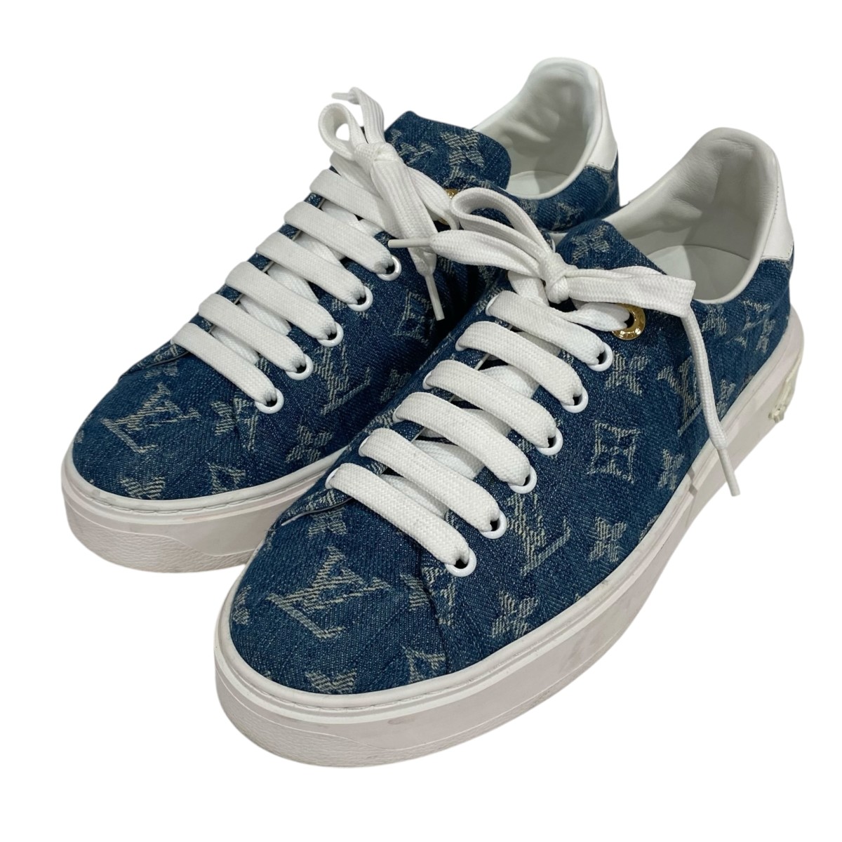 【中古】LOUIS VUITTON タイムアウトラインスニーカー FD0199 米国海軍 大きさ：37 1/2 【230426】（ルイヴィトン）