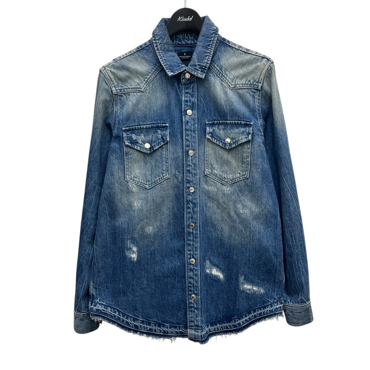 【中古】\u003cBR\u003eMARCELO BURLON\u003cBR\u003eジーンズプルオーバー CMYD001S18701167 インディゴ 大きさ：S\u003cBR\u003e【通貨価値思いなおす】