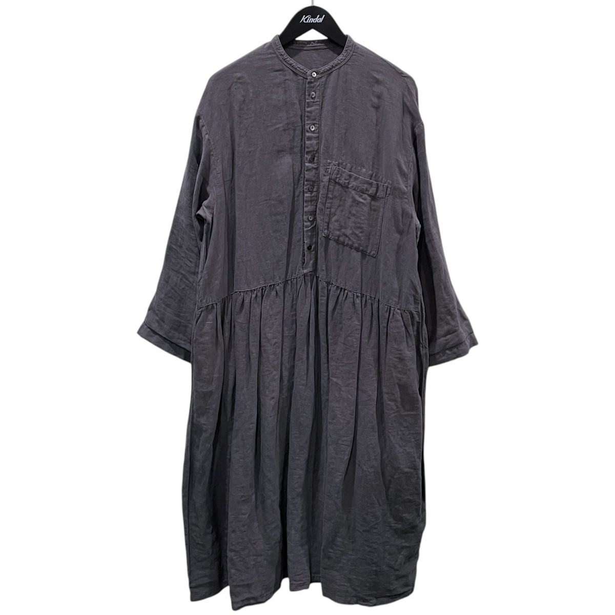 【中古】nest Robe 22AW リネン近江晒 うつり変わりティーシャツ衣裳 01223-1253 薄墨色 大いさ：無償性大いさ 【250426】（ネスト衣裳）