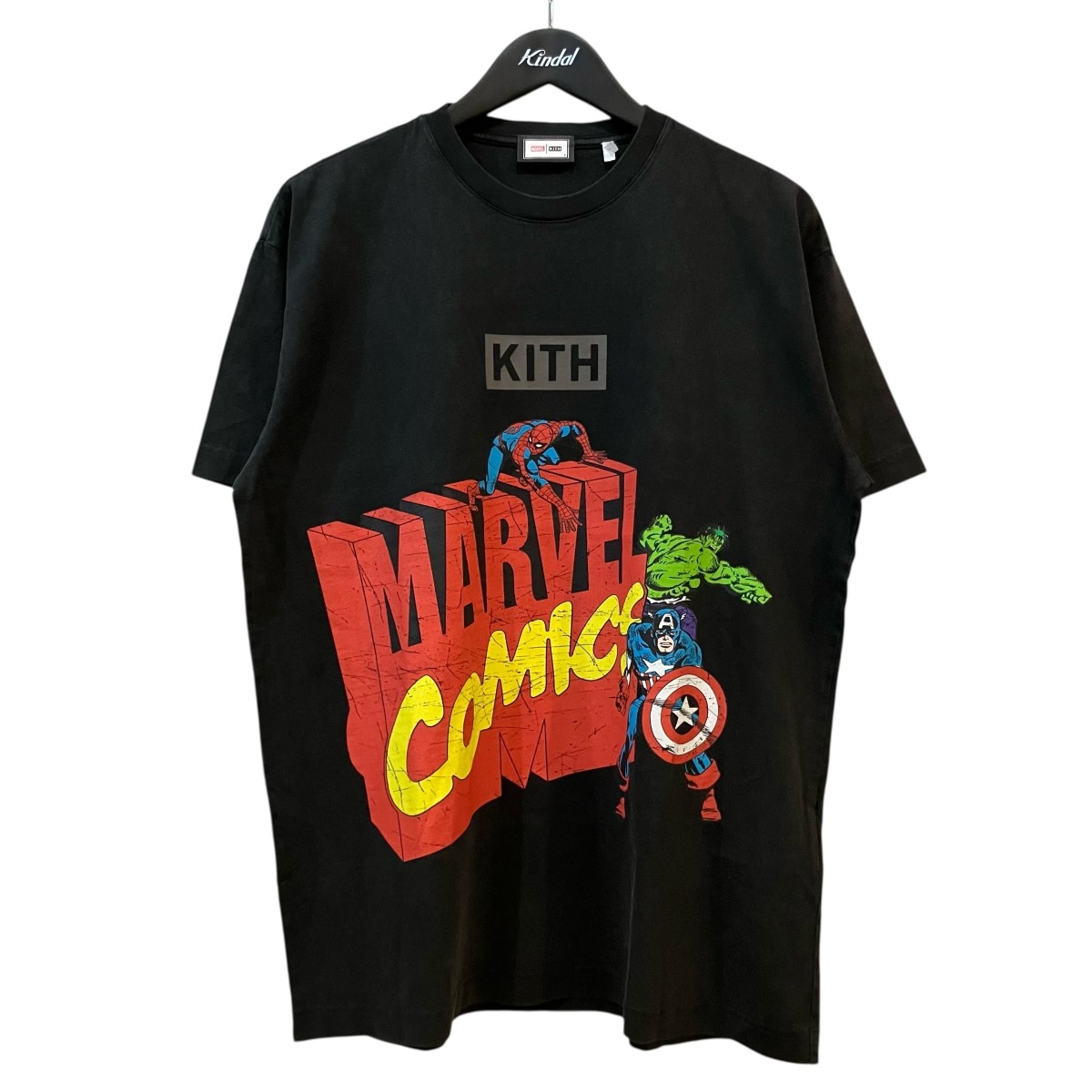 【中古】\u003cBR\u003eKITH×MARVEL\u003cBR\u003eスパイダーマンプリントヴィンテージ産業プルオーバー KHM030619 黒いこと 大きさ：S\u003cBR\u003e【通貨価値思いなおす】