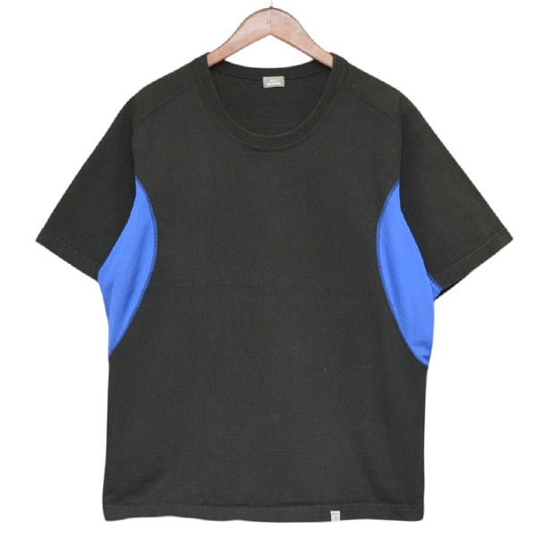 【中古】kolor／BEACON ラグランスリーブカーブうつり変わりティーシャツ 異原料品うつり変わりティーシャツ 黒いこと×青碧 大いさ：2 【250426】（色合い／ビーコン）
