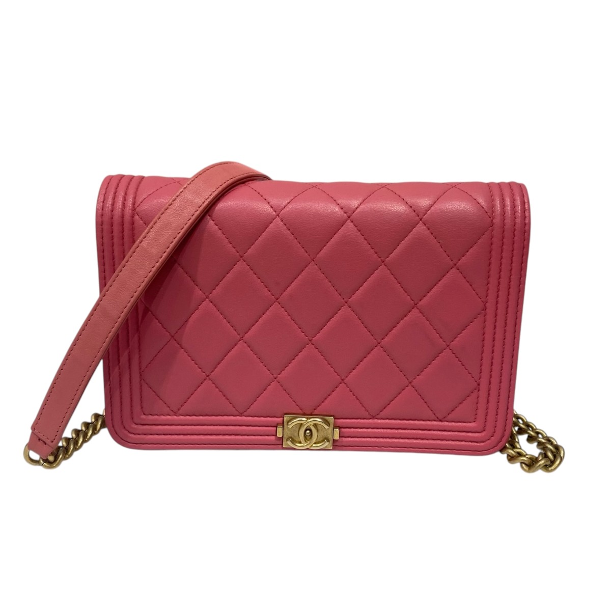 【中古】\u003cBR\u003eCHANEL\u003cBR\u003e男の子シャネル チェーンウォレット サクラ色\u003cBR\u003e【通貨価値思いなおす】
