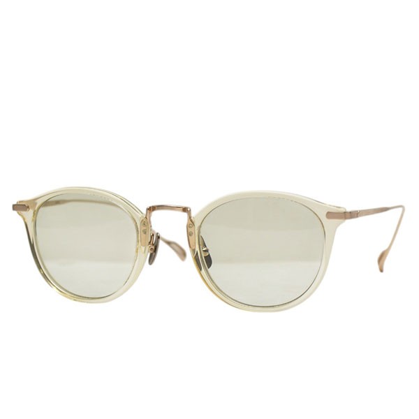 【中古】SOPHNET．×先だつものメガネ COMBINATION SUNGLASSES 黒眼鏡 000093 黄み×ゴールド×ライトグリーン水晶体 【260426】（ソフネット×カネコメガネ） 眼鏡・サングラス-眼鏡