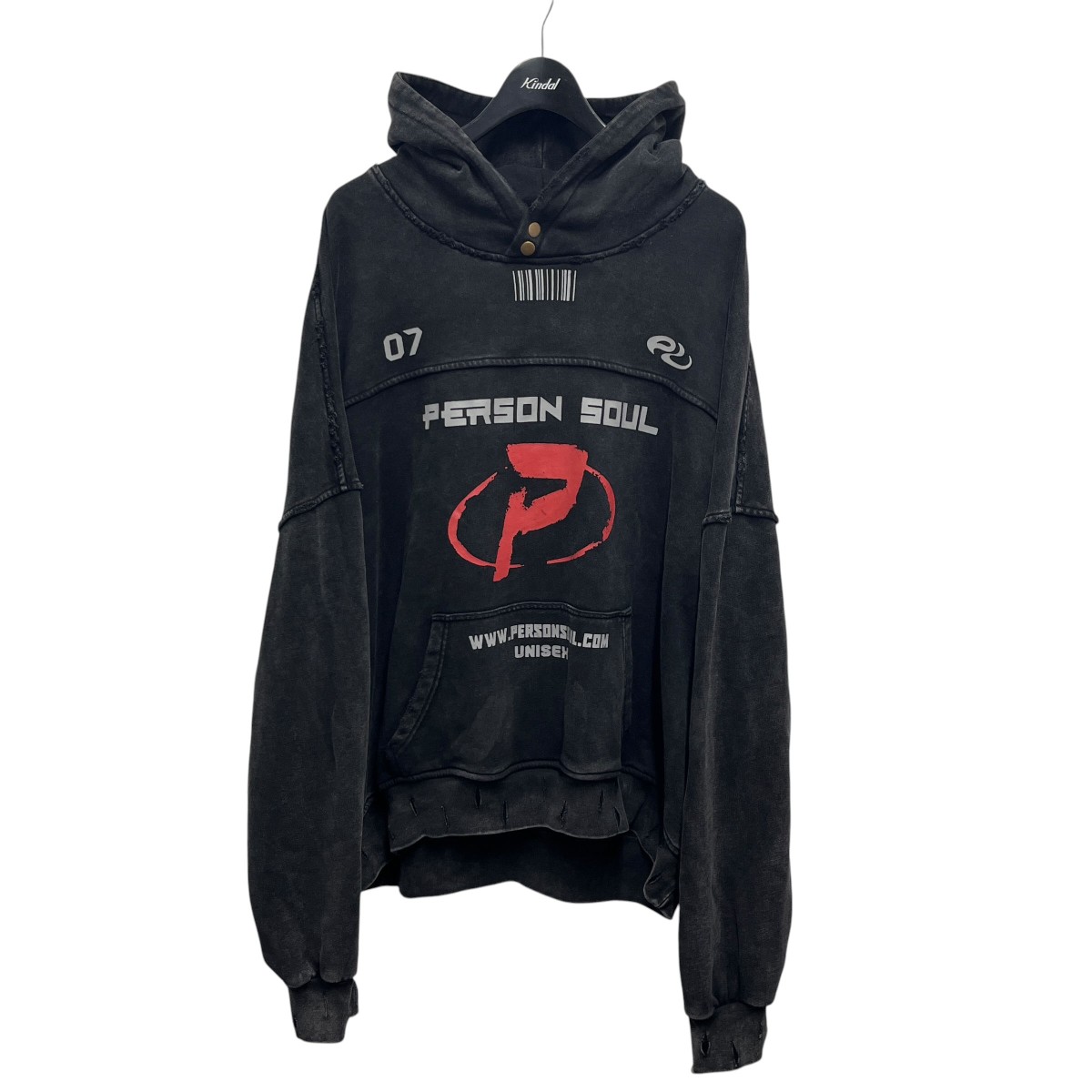 【中古】personsoul ウォッシングダーティパーカー ブラック サイズ：M 【260426】（パーソンソウル）