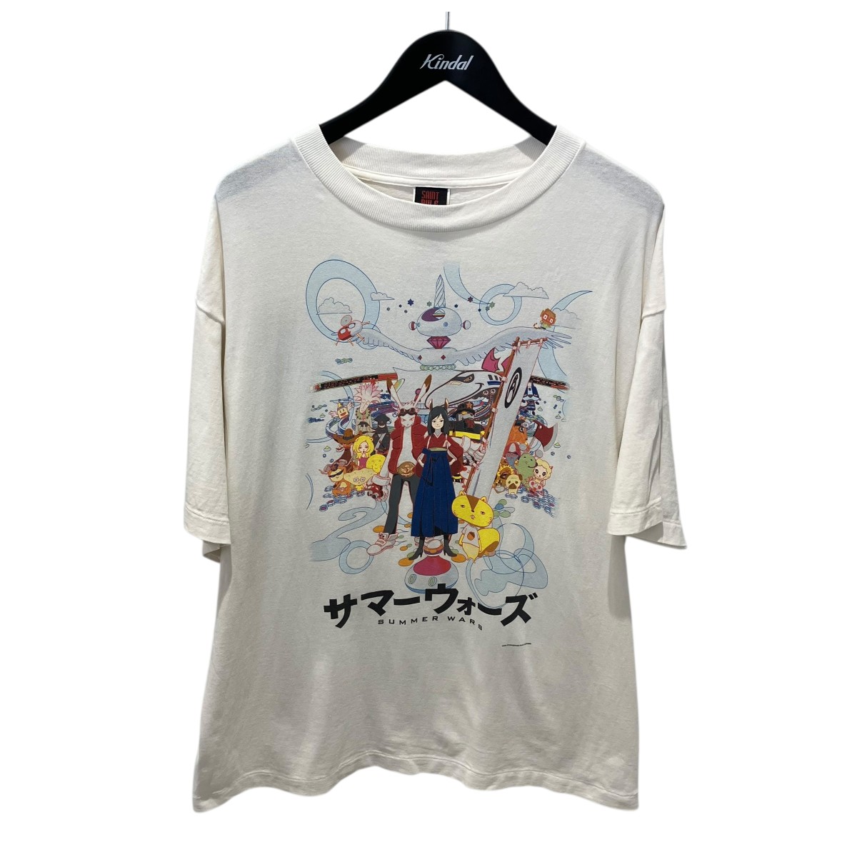 【中古】SAINT Martique×サマーウォーズ SUMMER WARS プルオーバー SM-YS1-0000-C28 白いこと 大きさ：L 【270426】（セントマルティニーク×サマーウォーズ）