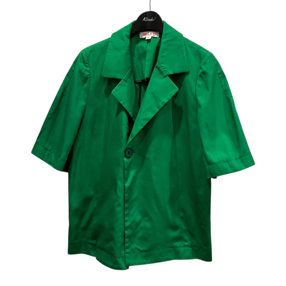 【中古】MASU HALF SLEEVE COTTON JACKET 半袖ジャケット MSSS-SH0522 グリーン サイズ:46 【130626】(エムエーエスユー)|ブランド古着のカインドオル