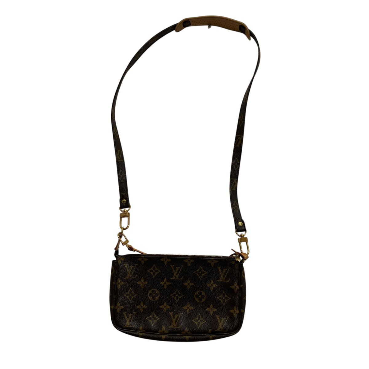 【中古】LOUIS VUITTON ポシェットアクセソワール モノグラム 肩先合財袋 M51980 赤銅色 【270426】（ルイヴィトン）