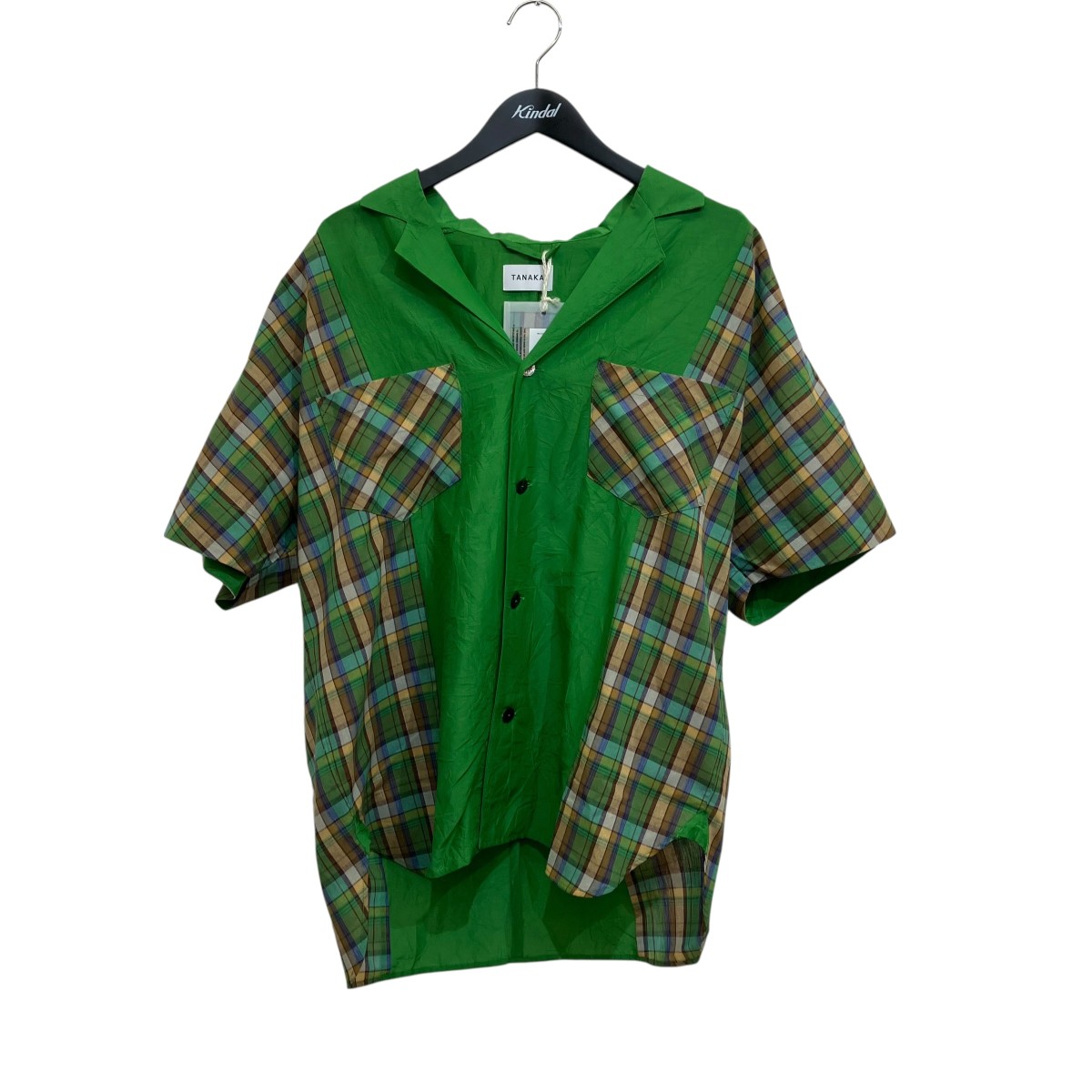 【中古】TANAKA SOUTHERN FRENCH SHIRT オープンカラーシャツ 緑であること 大きさ：L 【100626】（タナカ）