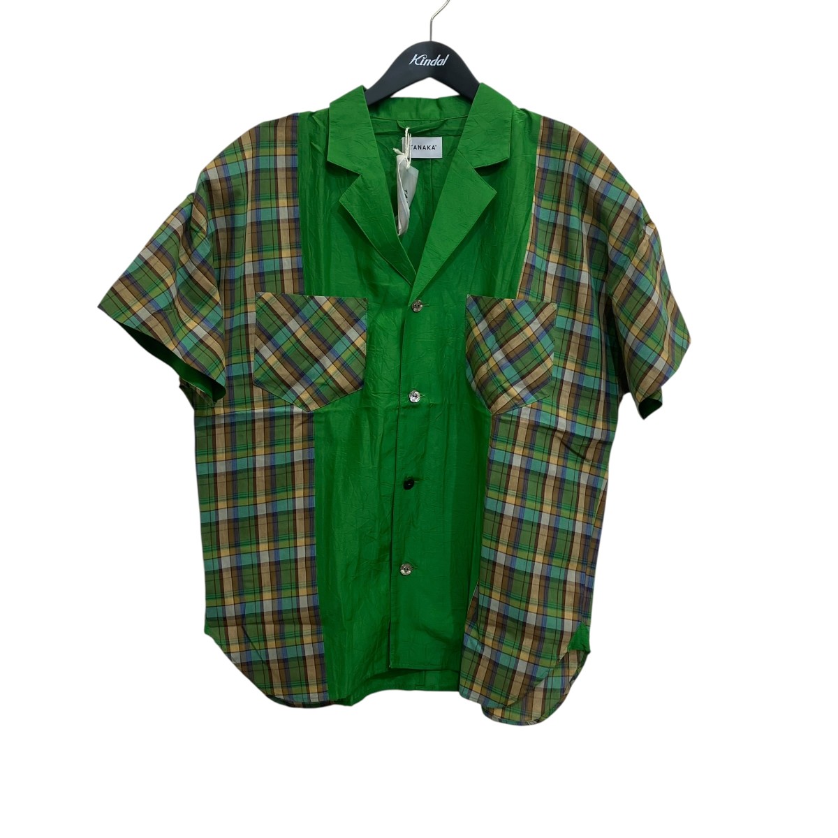 【中古】TANAKA SOUTHERN FRENCH SHIRT 半袖プルオーバー ST-71B 緑であること 大きさ：L 【100626】（タナカ）