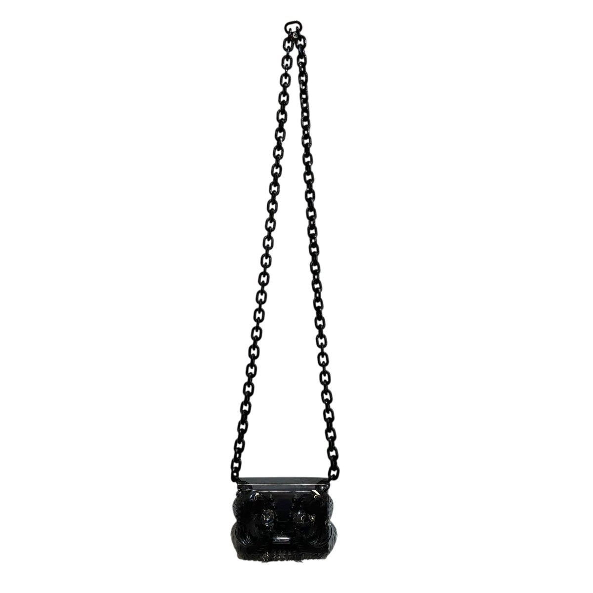【中古】mame kurogouchi Transparent Sculptural Micro Chain Bag ショルダーバッグ MM15-AC097SS ブラック 【270426】（マメクロゴウチ）