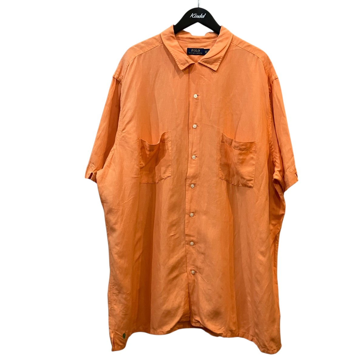 【中古】POLO RALPH LAUREN リネンシルク半袖シャツ 0200011780 オレンジ サイズ：2XL 【280426】（ポロラルフローレン）