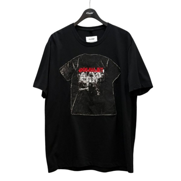 【中古】doublet T-SHIRT PHOTO STITCH T-SHIRT 22SS33CS214 黒いこと 大きさ：L 【270426】（ダブレット）