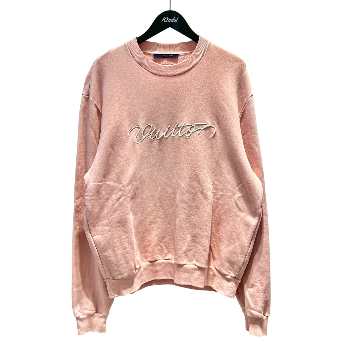 【中古】LOUIS VUITTON Logo Embroidery Sweatshirt 汗水 RM252MV FWC HTY09W 25AW さくら色 大きさ：L 【270426】（ルイヴィトン）