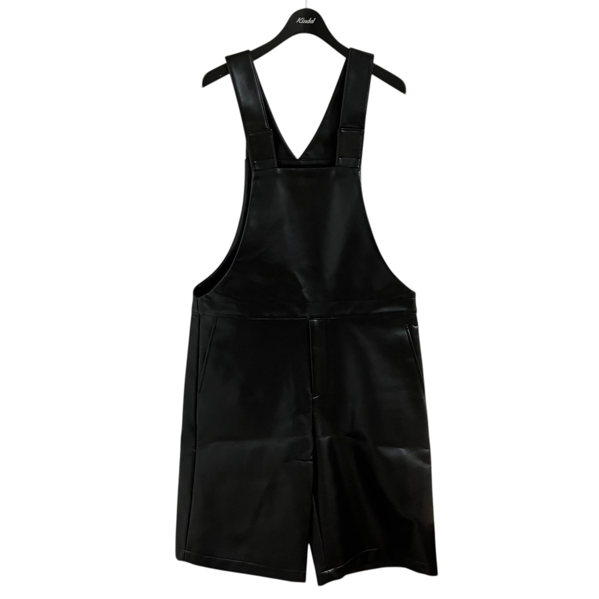 【中古】COMME des GARCONS HOMME PLUS フェイクレザーオーバーオール 黒いこと 大きさ：S 【280426】（コムデギャルソンオムプリュス）