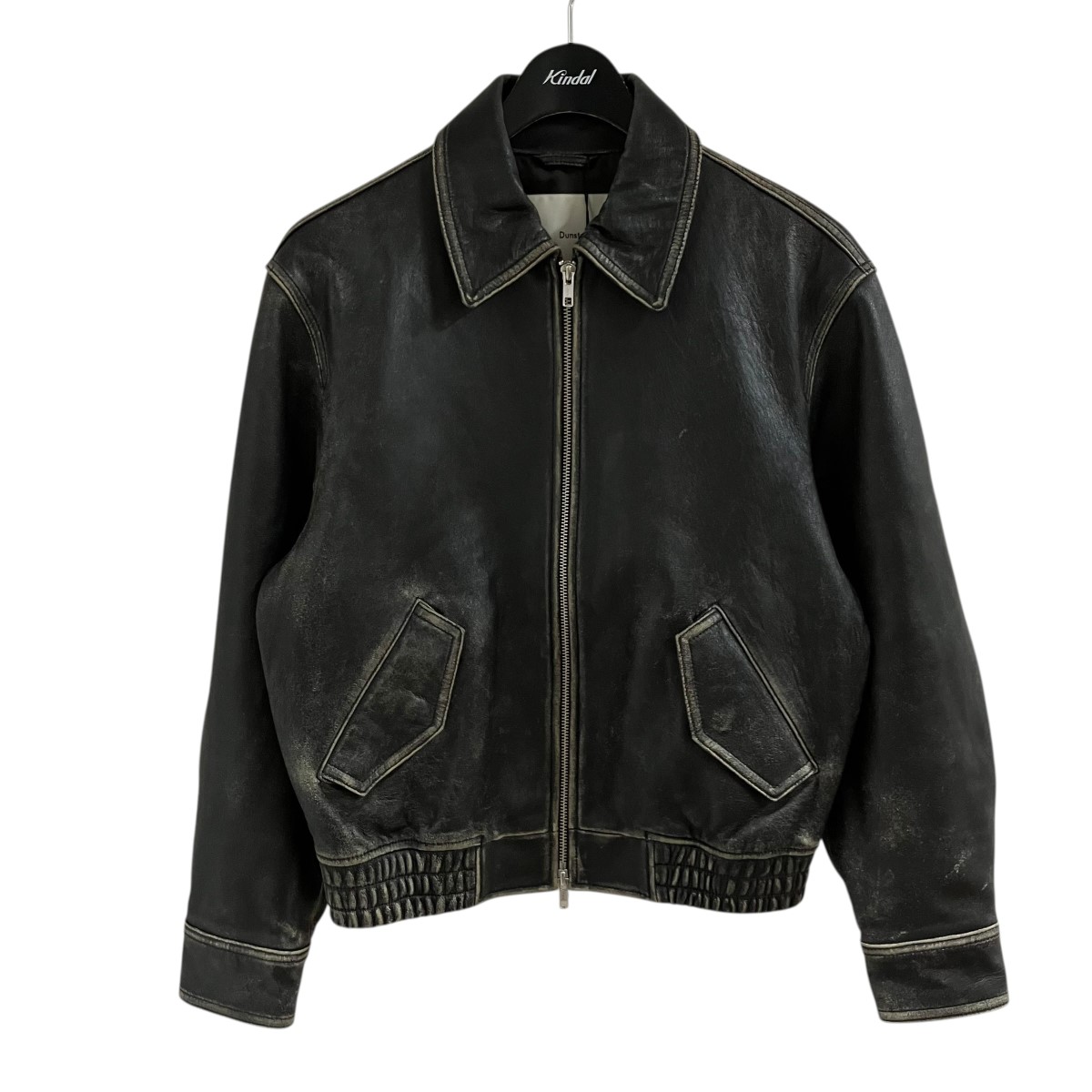 【中古】DUNST ラムスキン レザーブルゾン ジャケット ブラック×グレー サイズ：XS 【280426】（ダンスト）