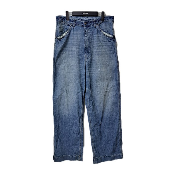 【中古】\u003cBR\u003eMaison Margiela\u003cBR\u003e26SS ライトオンスワイドデニムパンツ S51KA0615 インディゴ 大きさ：40\u003cBR\u003e【必要経費思いかえす】