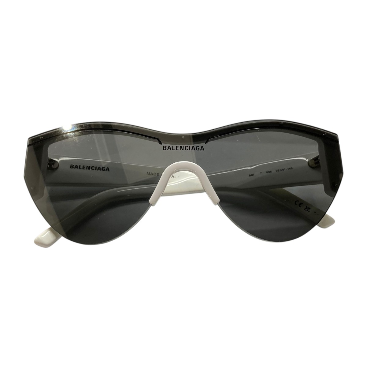 【中古】BALENCIAGA　SKI CAT SUNGLASSES サングラス R1YFK05090 ホワイト サイズ：99□01-145 【290426】（バレンシアガ）｜ブランド古着のカインドオル