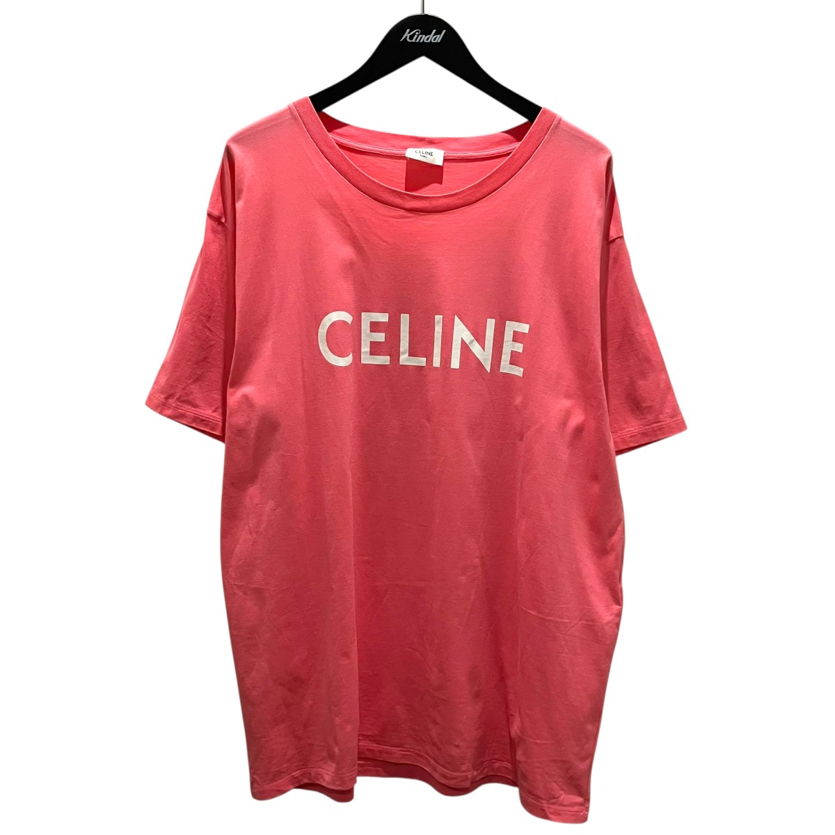 【中古】CELINE ロゴタイプ刷り上げるプルオーバー 2X681671Q サクラ色 大きさ：XL 【290426】（セリーヌ）