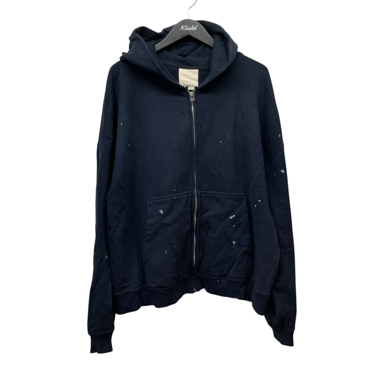 【中古】refomed 26SSFRESH MAN ZIP UP HOODIE] 絵の具ZIP UPパーカー RECU-055 米国海軍 大きさ：3 【290426】（リフォメッド）