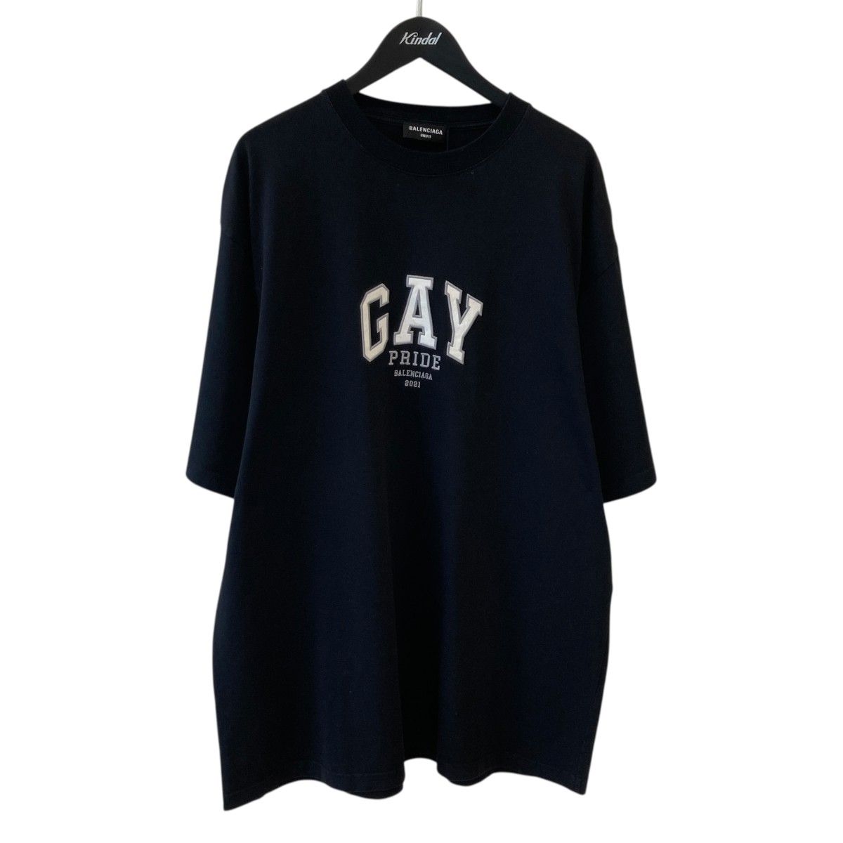 【中古】BALENCIAGA GAY PRIDE 半袖プルオーバー 651795 TLV93 黒いこと 大きさ：L 【300426】（バレンシアガ）