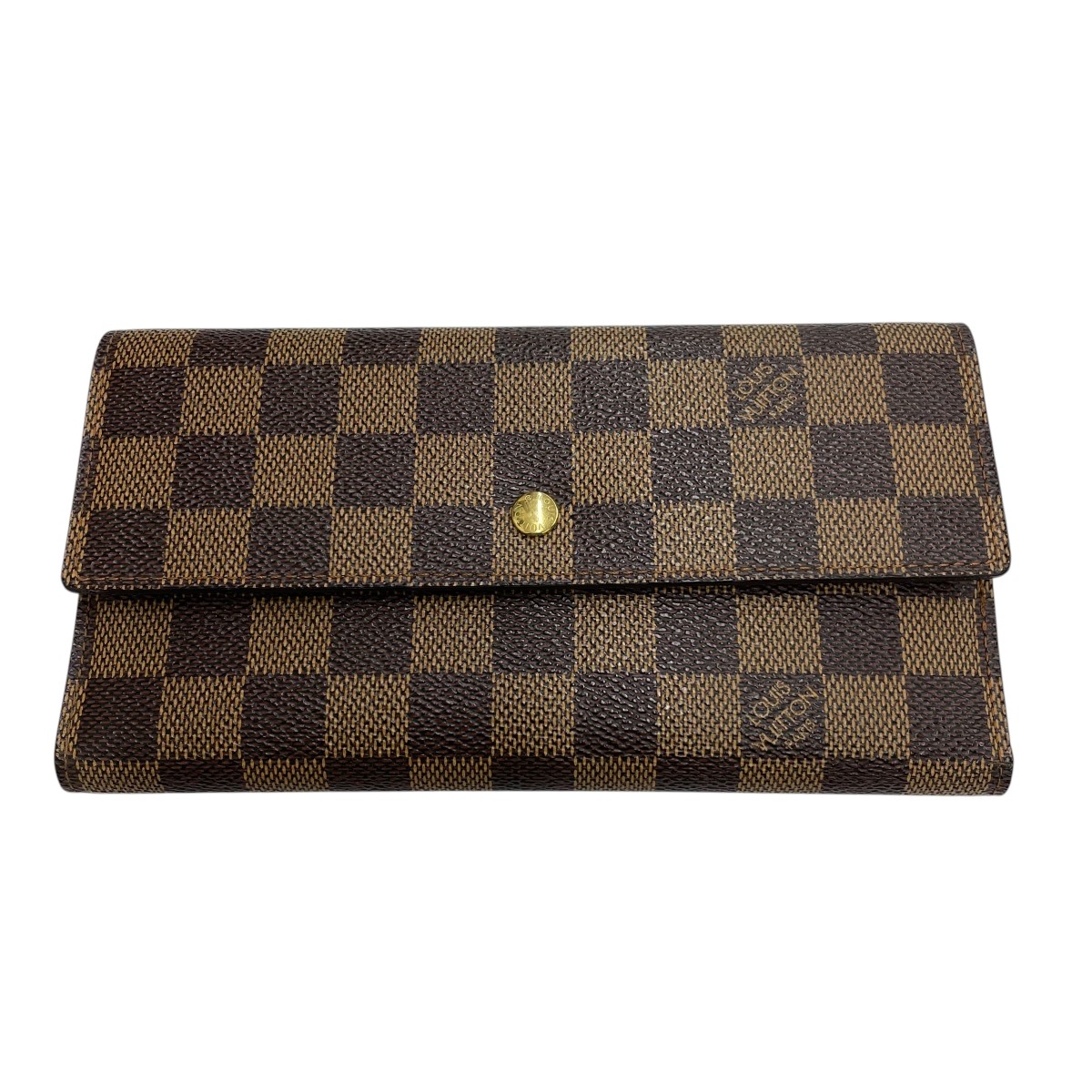 【中古】LOUIS VUITTON ポルトトレゾール 2つ折り紙入れ N61217 赤銅色 【300426】（ルイヴィトン）