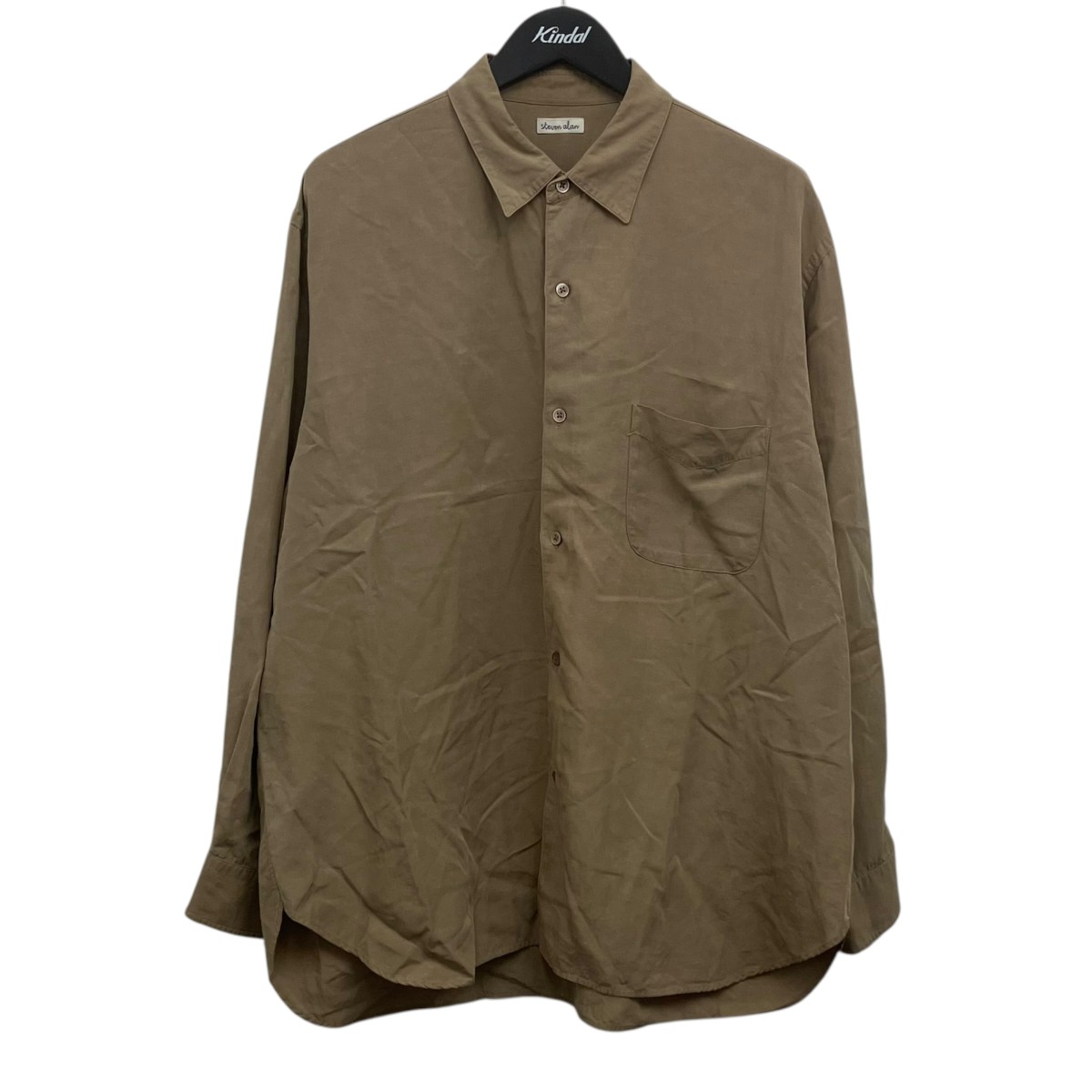 【中古】STEVEN ALAN A DRESS REGULAR COLLAR SHIRT ベージュ 大きさ：L 【100626】（スティーヴンアラン）