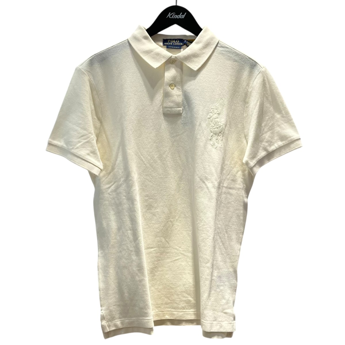 【中古】POLO RALPH LAUREN ビッグポニー刺しゅう スポーツシャツ 象牙色 大きさ：M 【300426】（ポロラルフローレン）