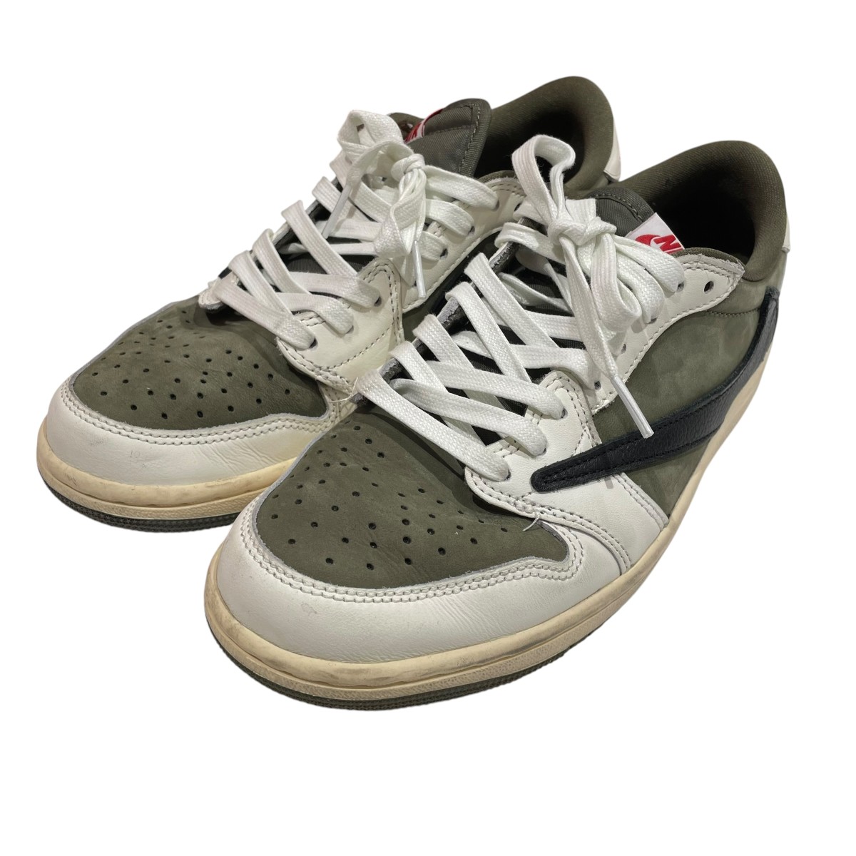 【中古】NIKE×TRAVIS SCOTT ローカットスニーカー DM7866-200 カーキ 大いさ：25糎 【300426】（ナイキ×トラヴィス スコット）