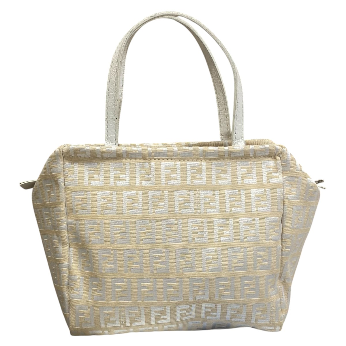 【中古】FENDI ズッカ柄御徒面子 白いこと 【300426】（フェンディ）