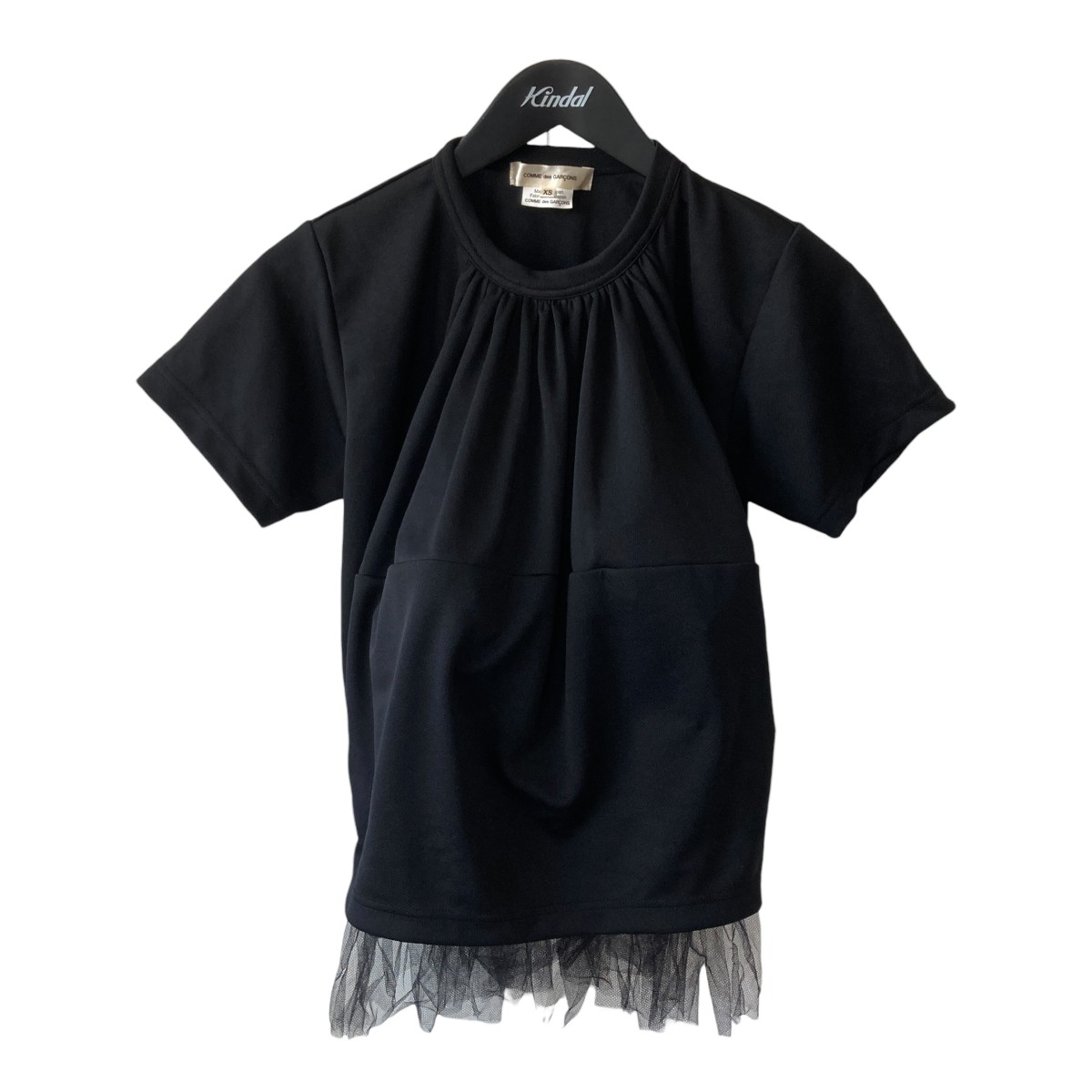 【中古】COMME des GARCONS フロントチュール ティーシャツ GI-T018 黒いこと 大いさ：XS 【010526】（コムデギャルソン）