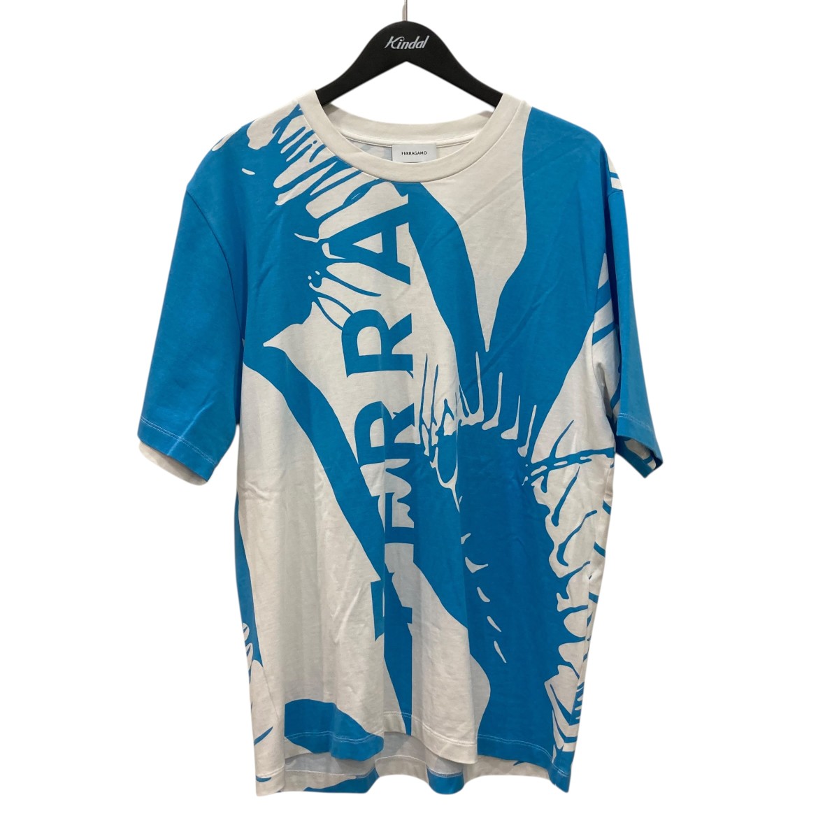 【中古】Ferragamo半袖Tシャツ 0773362 ホワイト&times;ブルー サイズ：XL【価格見直し】｜ブランド古着のカインドオル