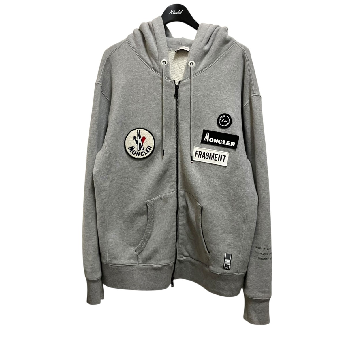 【中古】MONCLER ×Fragment MAGLIA ZIP HOODIE ジップパーカー D209U8400450 薄墨色 大きさ：XXL 【010526】（モンク線路）
