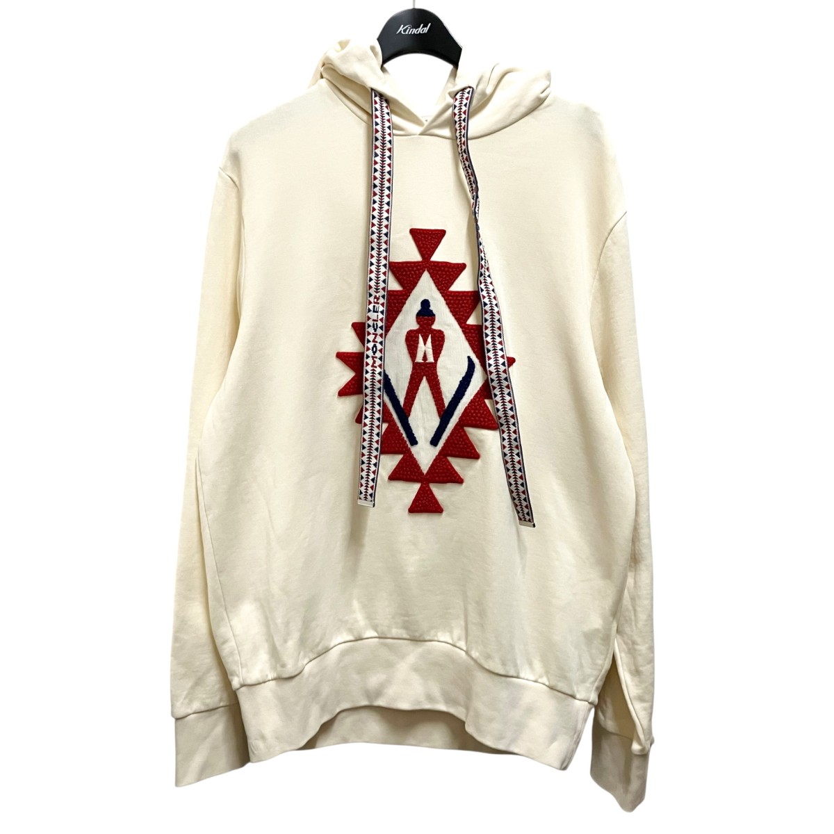 【中古】MONCLER HOODIE ティーシャツパーカー H20918G00014 象牙色 大きさ：L 【010526】（モンク線路）