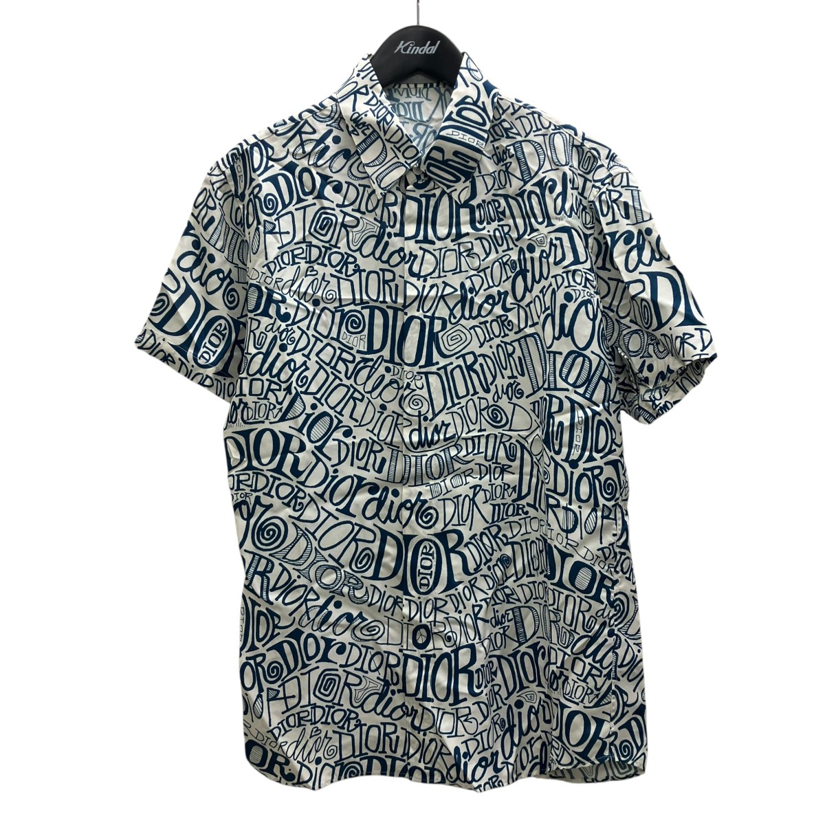 【中古】DIOR×Shawn Stussy ショートスリーブシャツ 白いこと×青碧 大いさ：39 【010526】（クリスチャンディオール）