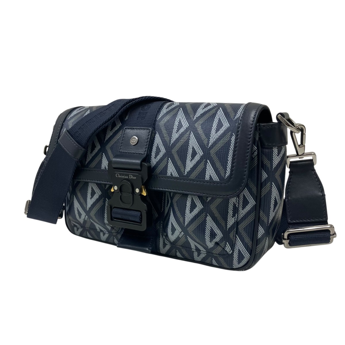 【中古】Christian Dior ヒットザロードショルダーバッグ 黒いこと×薄墨色 【010526】（ディオール）