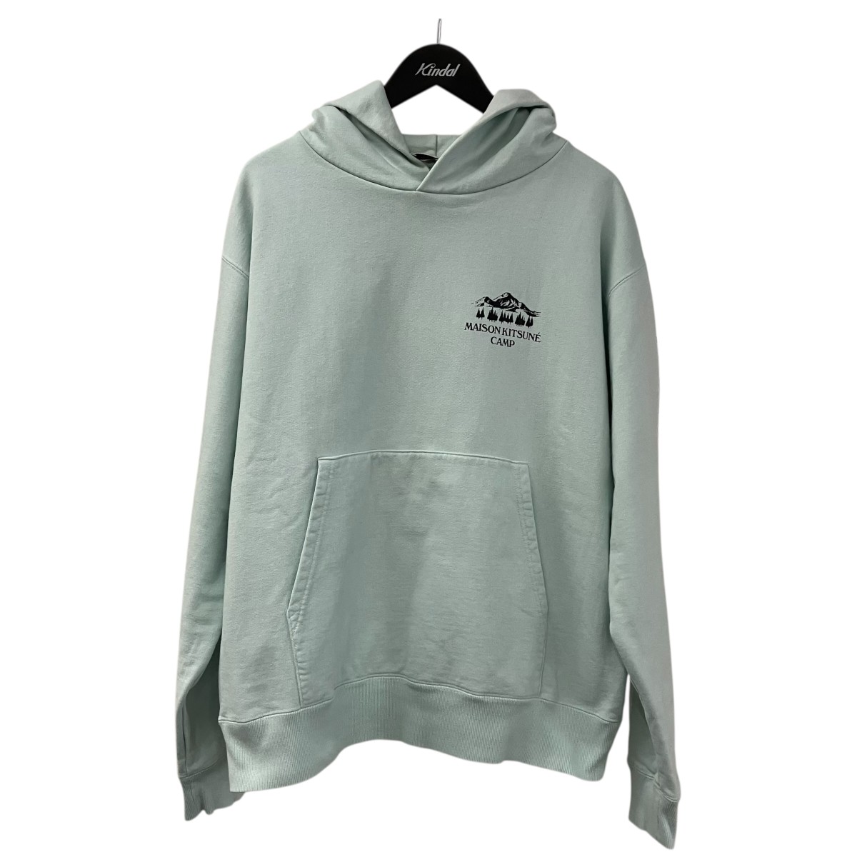 【中古】\u003cBR\u003eMAISON KITSUNE\u003cBR\u003eKMM32760 CAMP MULTI HOODIE ティーシャツパーカー ペパーミント 大きさ：L\u003cBR\u003e【必要経費思いかえす】