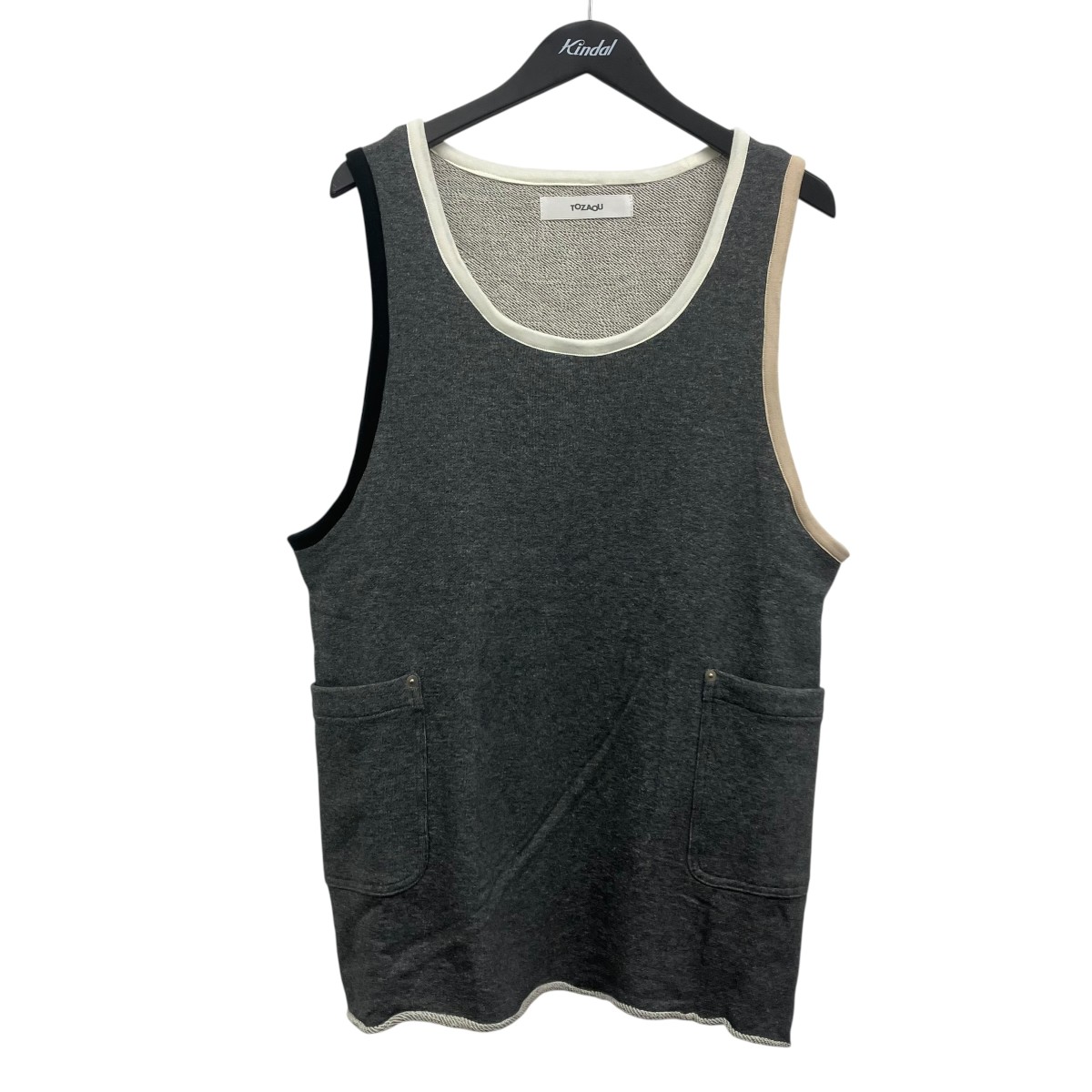 【中古】TOZAOU Part Time Apron ノースリーブスウェット 薄墨色 大いさ：M 【010526】（トザオウ） メンズファッション-Tシャツ・カットソー-トップス