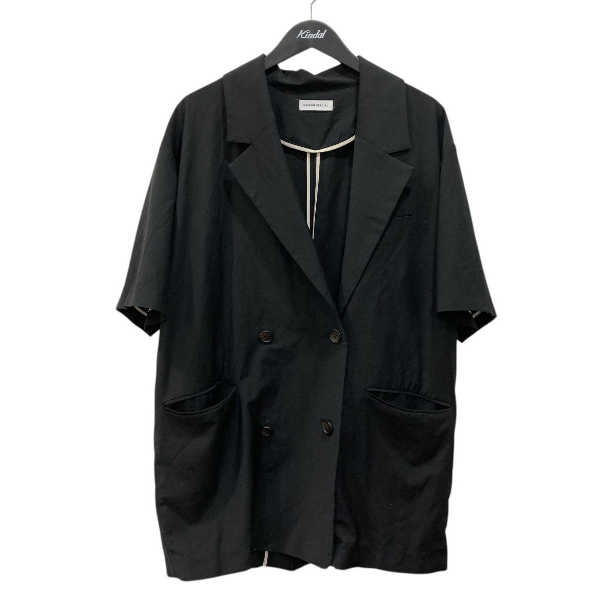 【中古】\u003cBR\u003eMAISON SPECIAL\u003cBR\u003e半袖ダブル上衣 21221115113 黒いこと 大きさ：Free\u003cBR\u003e【必要経費思いかえす】