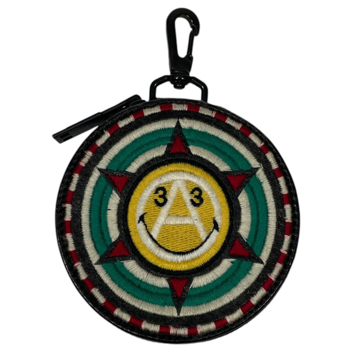 【中古】blackmeans×VERDY サークルポーチ コインケース ブラック・レッド・グリーン他 【010526】(ブラックミーンズ×ヴェルディ)|ブランド古着のカインドオル