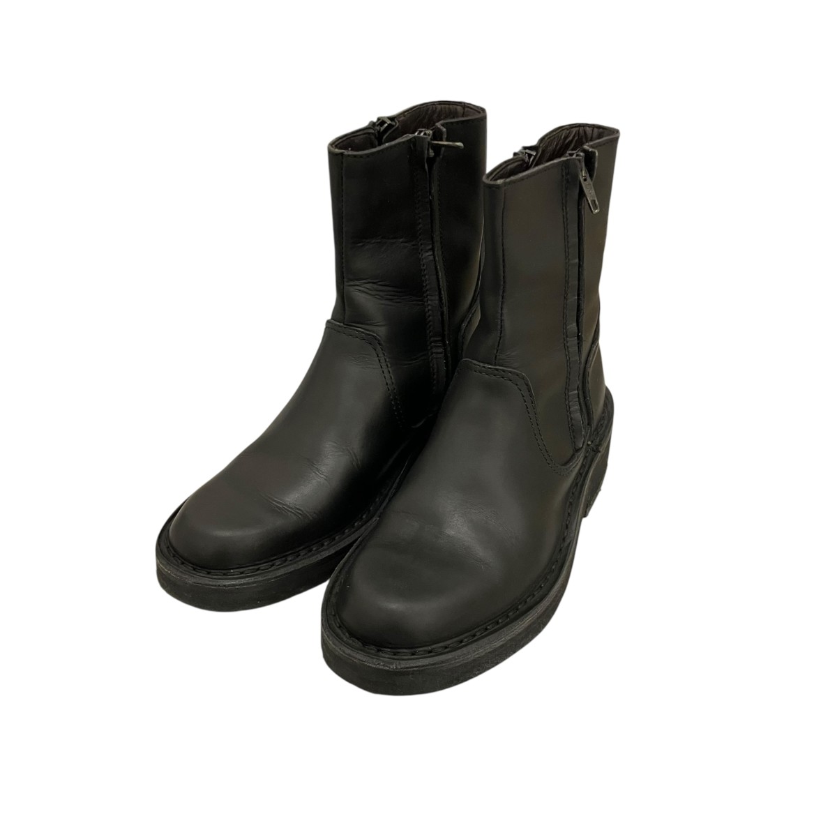 【中古】\u003cBR\u003eYOHJI YAMAMOTO\u003cBR\u003eなめし革両サイドジップブーツ 黒いこと 大きさ：36\u003cBR\u003e【必要経費思いかえす】