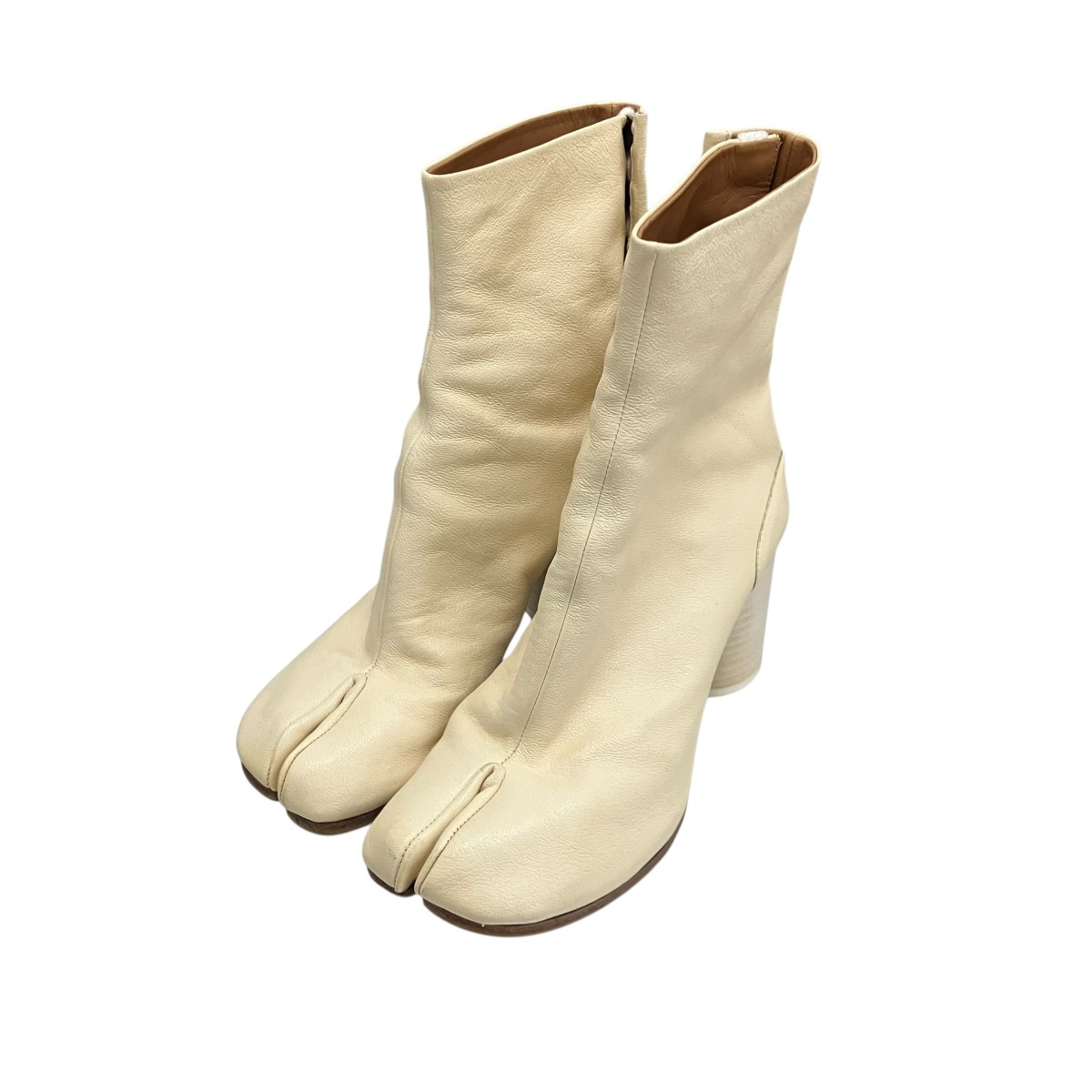 【中古】Maison Margiela22 なめし革足袋ブーツ S58WU0260 ベージュ 大きさ：37 【010526】（メゾンマルジェラ22）