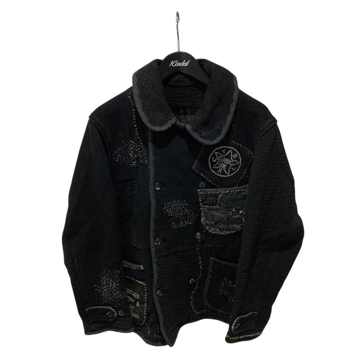 【中古】Porter Classic マイコン KENDO   SASHIKO PEACOAT 剣道刺し子P厚地の外套 上衣 黒いこと 大きさ：L 【020526】（ボーイ古典派音楽）
